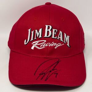 Jim Beam Racing Robby Gordon Signed Hat Baseball Cap NASCAR Strapback Red